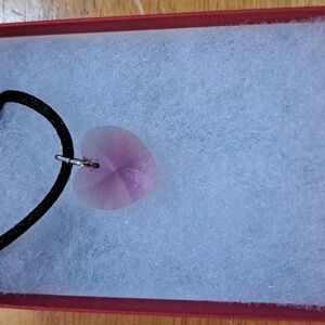 Crisp Morning Rose Crystal Heart Necklace